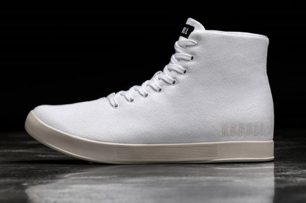 NOBULL MEN'S SHOES HIGH-TOP WHITE IVORY CANVAS TRAINER | STYLISH OUTLET - Click Image to Close