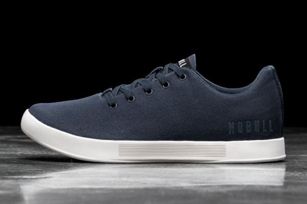 NOBULL MEN'S SHOES NAVY IVORY CANVAS TRAINER | STYLISH OUTLET