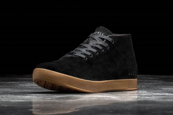 NOBULL MEN'S SHOES BLACK DARK GUM SUEDE MID TRAINER | STYLISH OUTLET