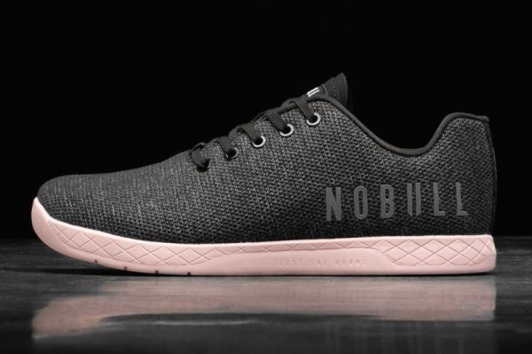 NOBULL MEN'S SHOES BLACK HEATHER DUSTY ROSE TRAINER | STYLISH OUTLET