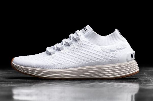 NOBULL MEN'S SHOES WHITE IVORY KNIT RUNNER | STYLISH OUTLET