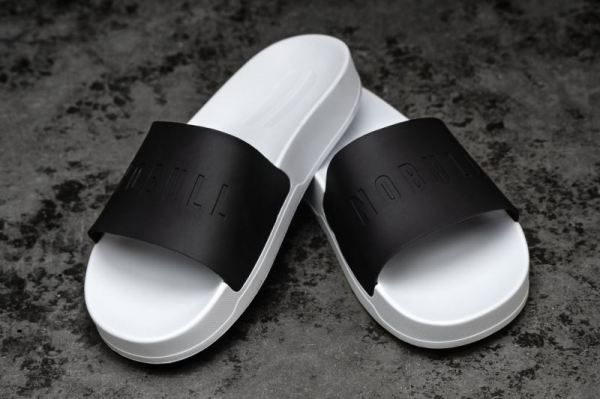 NOBULL MEN'S SHOES BLACK WHITE SLIDE | STYLISH OUTLET