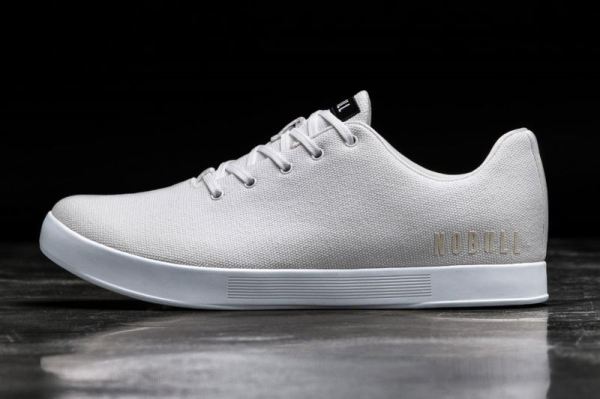 NOBULL MEN'S SHOES WHITE CANVAS TRAINER | STYLISH OUTLET - Click Image to Close