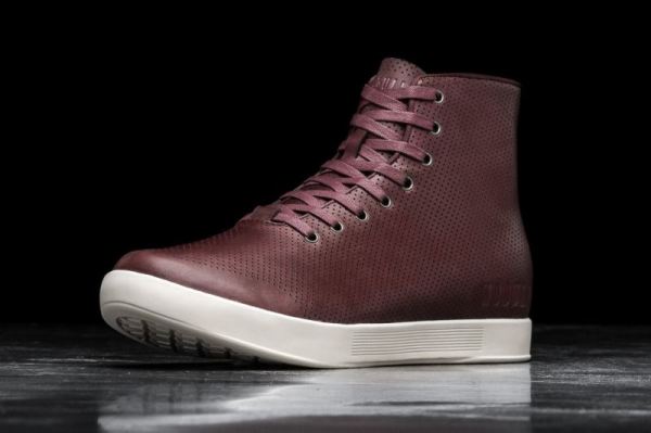 NOBULL WOMEN'S SHOES HIGH-TOP BURGUNDY LEATHER TRAINER | CANADA OUTLET