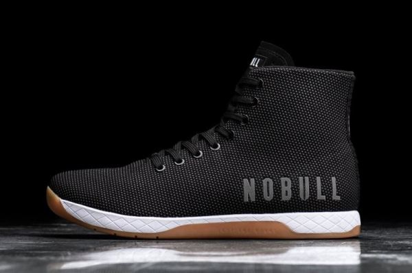 NOBULL MEN'S SHOES HIGH-TOP BLACK WHITE GUM TRAINER | STYLISH OUTLET