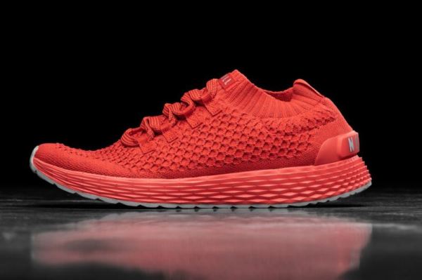 NOBULL MEN'S SHOES BRIGHT RED REFLECTIVE KNIT RUNNER | STYLISH OUTLET