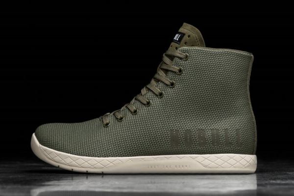 NOBULL MEN'S SHOES HIGH-TOP ARMY IVORY TRAINER | STYLISH OUTLET