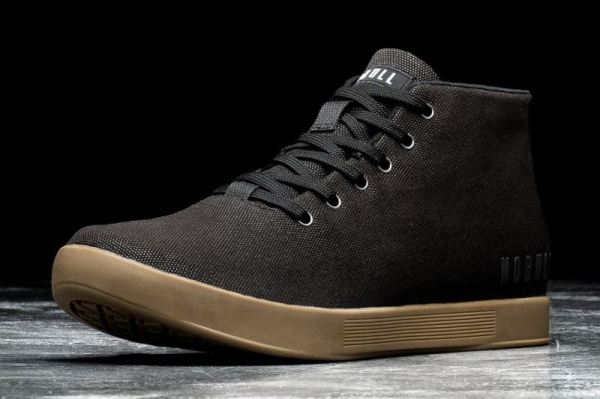 NOBULL WOMEN'S SHOES BLACK DARK GUM CANVAS MID TRAINER | CANADA OUTLET