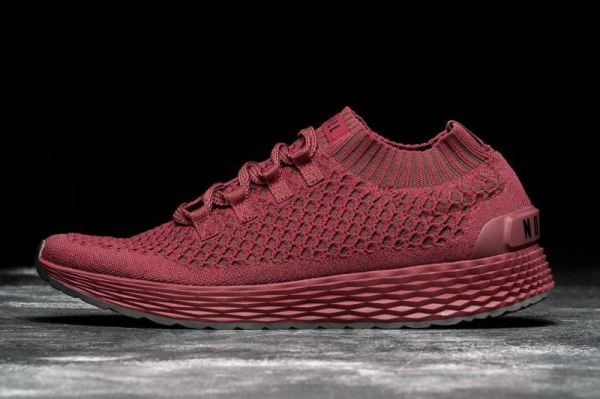 NOBULL MEN'S SHOES CRIMSON RED KNIT RUNNER | STYLISH OUTLET - Click Image to Close