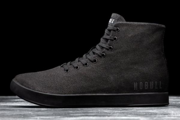 NOBULL MEN'S SHOES HIGH-TOP BLACK CANVAS TRAINER | STYLISH OUTLET - Click Image to Close