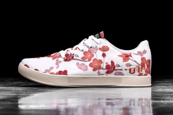 NOBULL MEN'S SHOES WHITE CHERRY BLOSSOM CANVAS TRAINER | STYLISH OUTLET - Click Image to Close