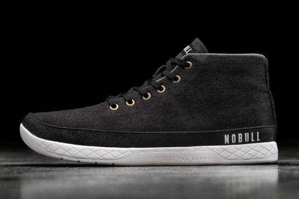 NOBULL WOMEN'S SHOES BLACK DENIM CANVAS MID TRAINER | CANADA OUTLET