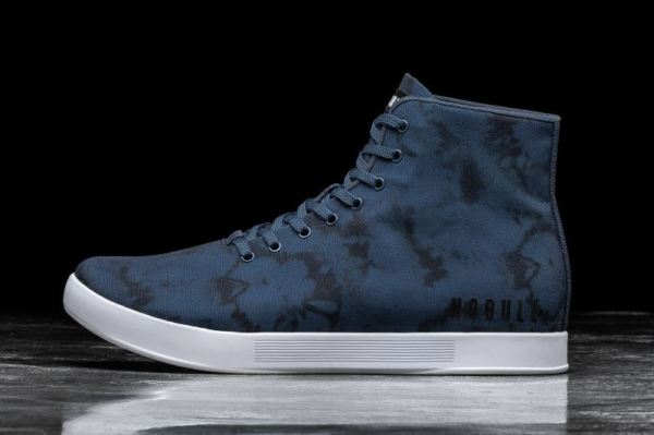 NOBULL MEN'S SHOES HIGH-TOP NAVY TIE-DYE CANVAS TRAINER | STYLISH OUTLET