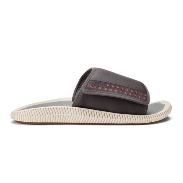 Olukai | Ulele 'Olu Men's Slide Sandals - Pavement / Poi