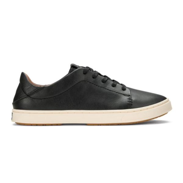 Olukai | Pehuea Li 'Ili Women's Leather Sneakers - Black