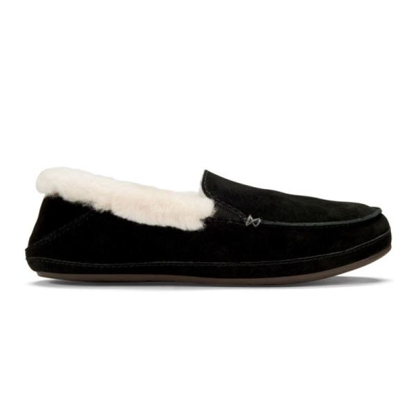 Olukai | Ku'una Women's Shearling Slippers - Black