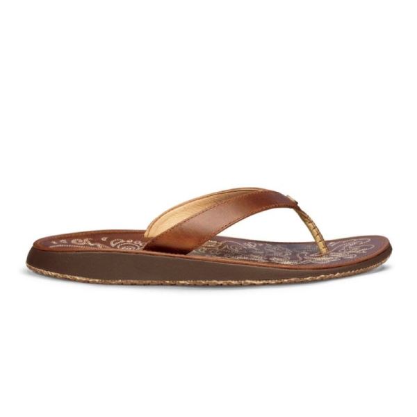 Olukai | Paniolo Women's Leather Flip Flops - Natural - Click Image to Close