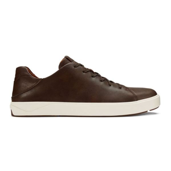 Olukai | Lae'ahi Li 'Ili Men's Leather Sneakers - Dark Wood