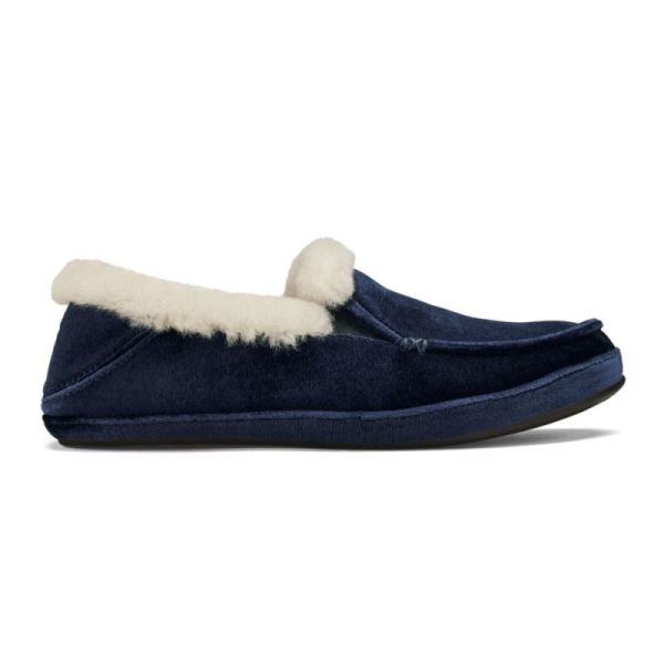 Olukai | Ku'una Lanui Women's Velvet Slippers - Trench Blue