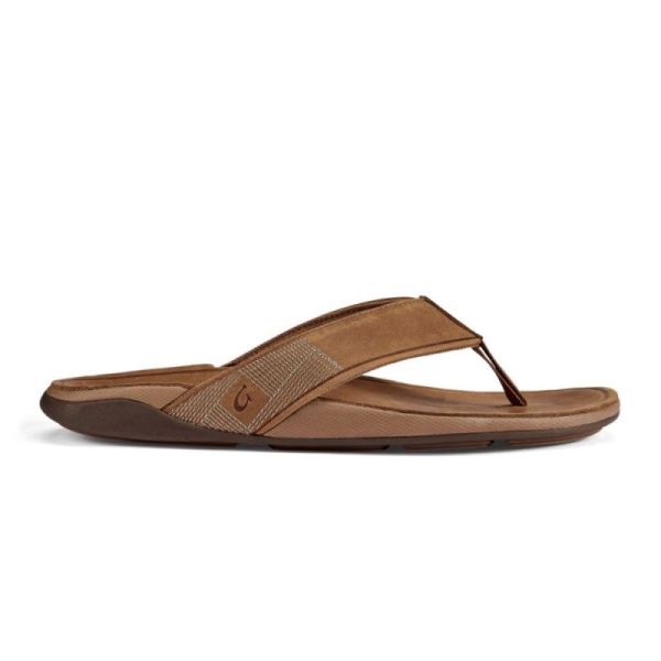 Olukai | Tuahine Men's Leather Beach Sandals - Toffee - Click Image to Close