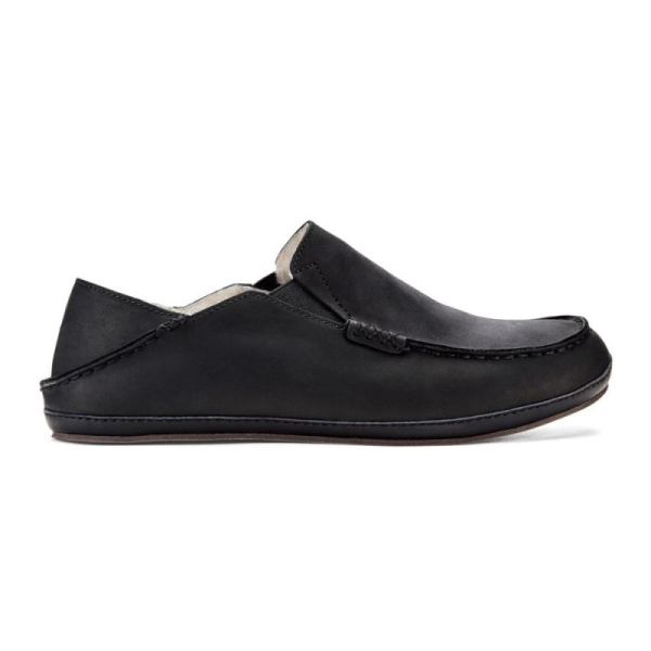 Olukai | Moloa Men's Leather Slippers - Onyx - Click Image to Close