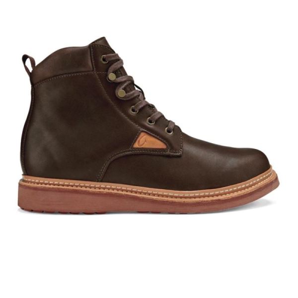 Olukai | Kilakila Men's Leather Boots - Dark Wood - Click Image to Close