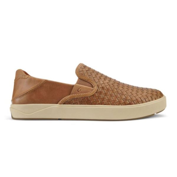 Olukai | Lae'ahi Lauhala Men's Leather Slip-On Sneakers - Fox - Click Image to Close