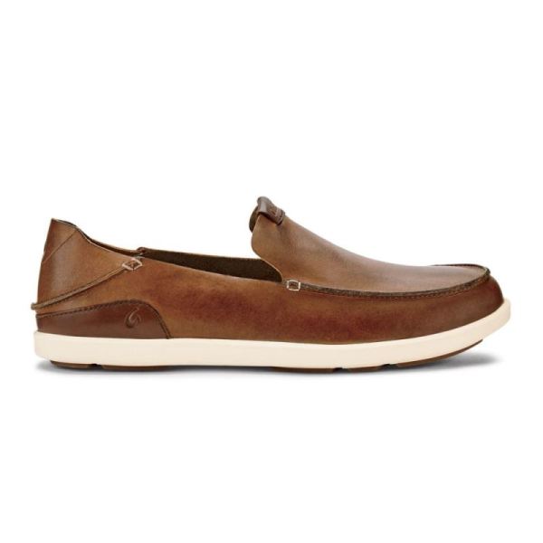 Olukai | Nalukai Men's Leather Slip On Shoes - Fox / Bone