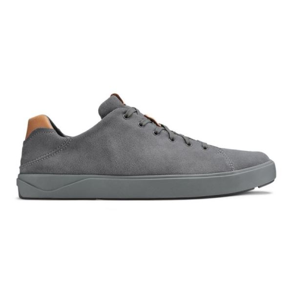 Olukai | Lae'ahi Li Kala Men's Leather Sneakers - Fog - Click Image to Close