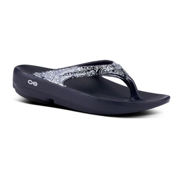 Oofos Shoes Women's OOlala Limited Sandal - Black Bandana