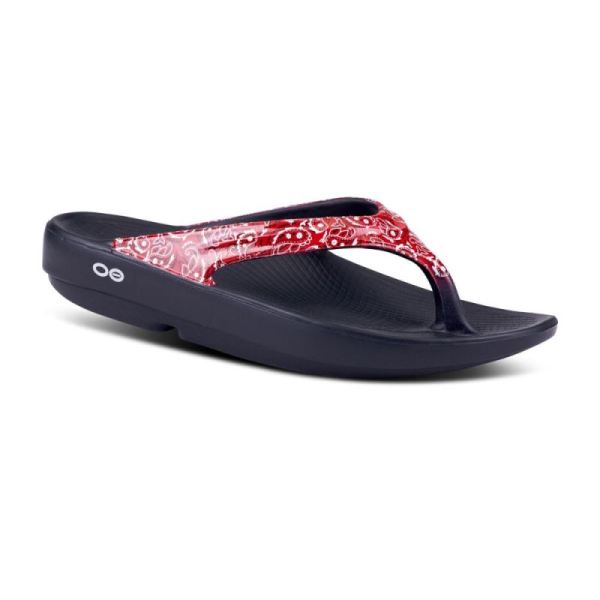 Oofos Shoes Women's OOlala Limited Sandal - Red Bandana