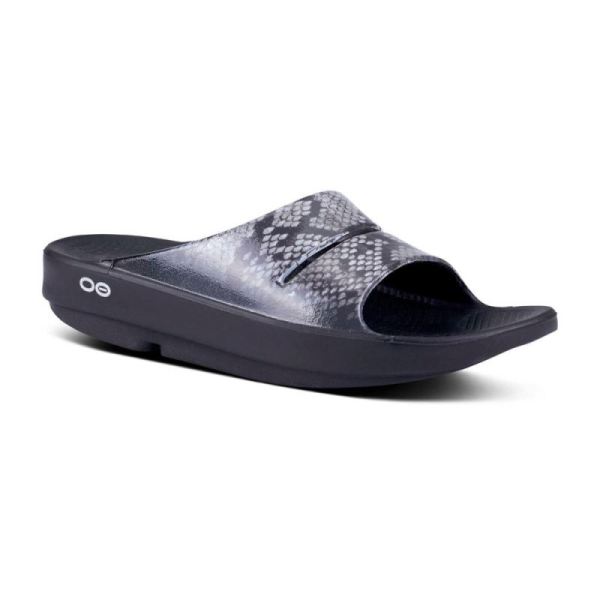 Oofos Shoes Women's OOahh Luxe Slide Sandal - Snake