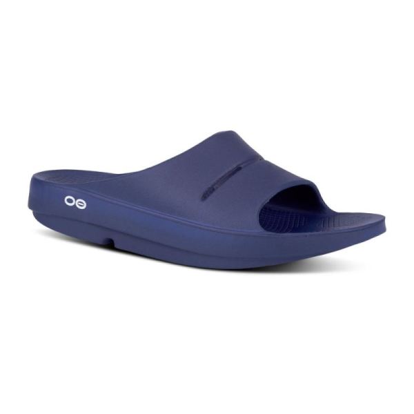 Oofos Shoes Women's OOahh Slide Sandal - Navy - Click Image to Close