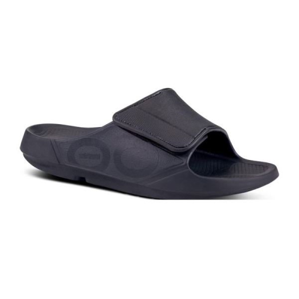 Oofos Shoes Women's OOahh Sport Flex Sandal- Matte Black - Click Image to Close