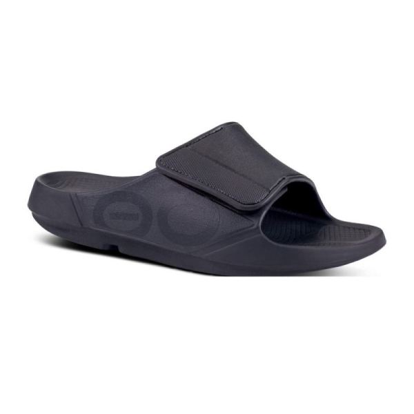 Oofos Shoes Men's OOahh Sport Flex Sandal - Matte Black - Click Image to Close