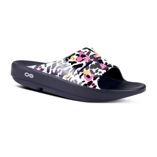 Oofos Shoes Women's OOahh Luxe Slide Sandal - Tiger Lily