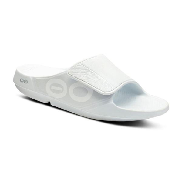 Oofos Shoes Men's OOahh Sport Flex Sandal - White - Click Image to Close