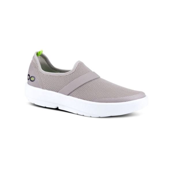 Oofos Shoes Women's OOmg Low Shoe - White Gray - Click Image to Close