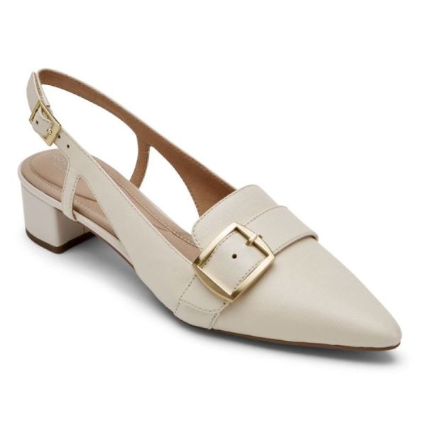 ROCKPORT WOMEN'S TOTAL MOTION GRACIE BUCKLE HEEL-VANILLA