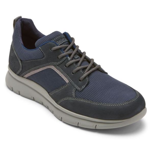 ROCKPORT MEN'S PRIMETIME CASUAL MUDGUARD SNEAKER-NAVY MESH LEATHER