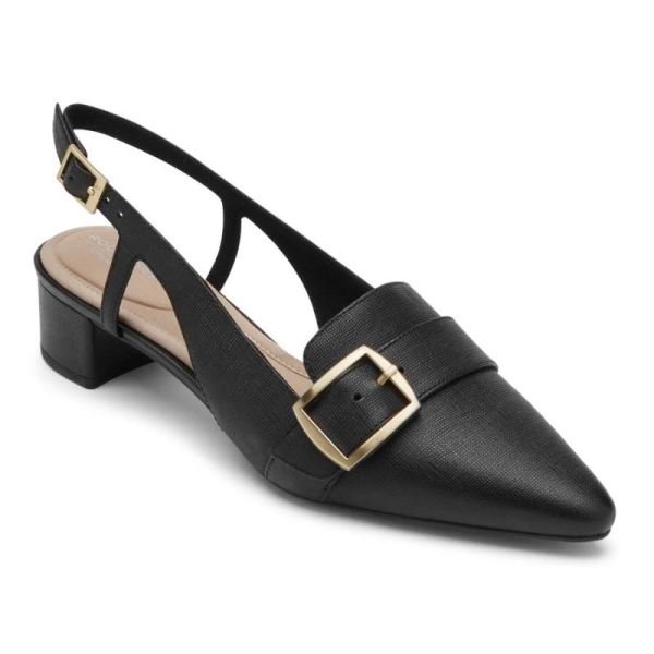 ROCKPORT WOMEN'S TOTAL MOTION GRACIE BUCKLE HEEL-BLACK