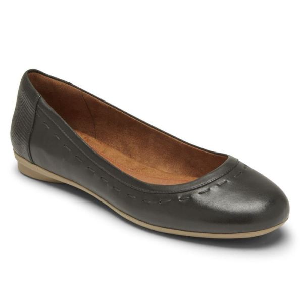 ROCKPORT WOMEN'S COBB HILL MAIIKA BALLET FLAT-BLACK - Click Image to Close