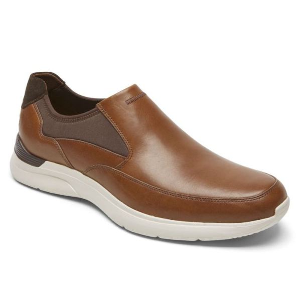 ROCKPORT MEN'S TOTAL MOTION ACTIVE SLIP-ON SNEAKER-TAN