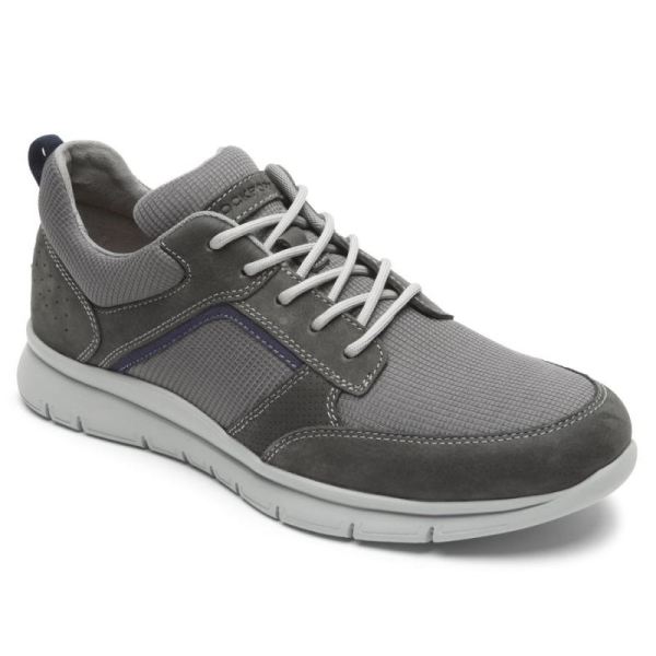 ROCKPORT MEN'S PRIMETIME CASUAL MUDGUARD SNEAKER-GREY MESH/LEA - Click Image to Close