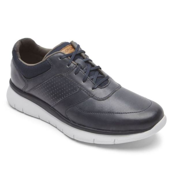 ROCKPORT MEN'S PRIMETIME CASUAL SNEAKER-NAVY BLUE SMOOTH LEA