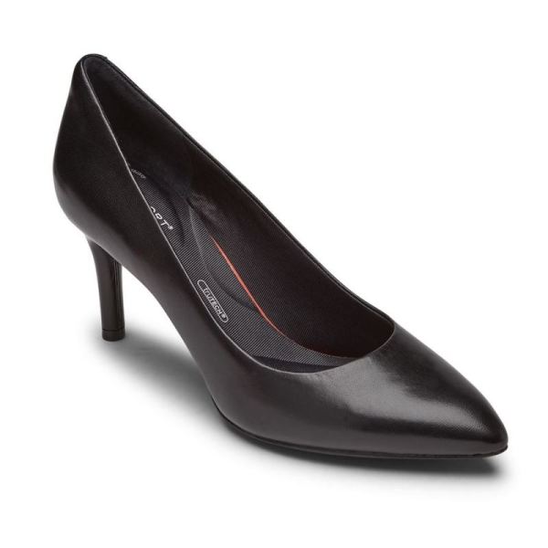 ROCKPORT WOMEN'S TOTAL MOTION 75MM POINTED TOE HEEL-BLACK LEATHER 2