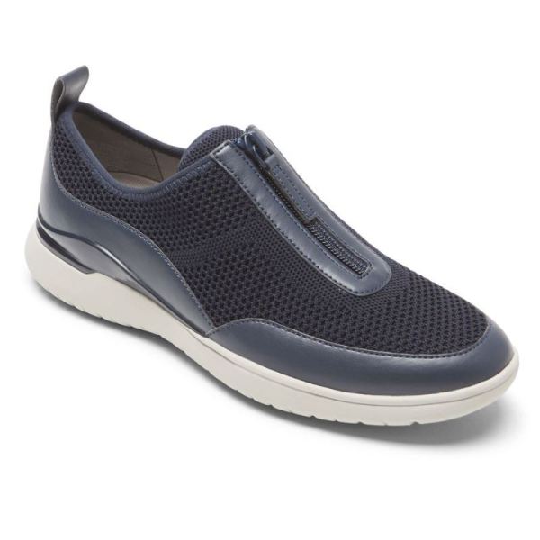 ROCKPORT WOMEN'S TOTAL MOTION SPORT ZIP SNEAKER-NAVY - Click Image to Close