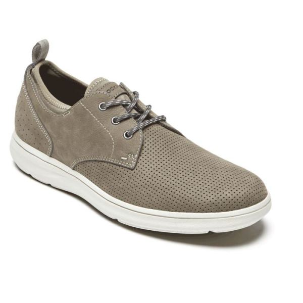 ROCKPORT MEN'S ZADEN PLAIN TOE OXFORD-BREEN PERFORATED NUB