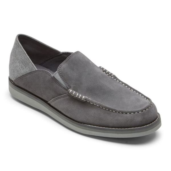 ROCKPORT MEN'S TUCKER VENETIAN CRUSH BACK LOAFER-STEEL GREY - Click Image to Close