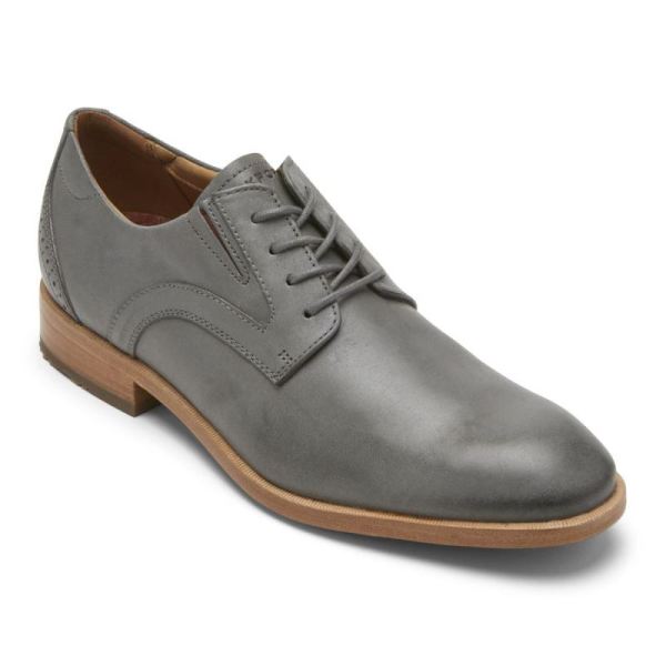 ROCKPORT MEN'S TOTAL MOTION OFFICE PLAIN TOE OXFORD-STEEL GREY - Click Image to Close